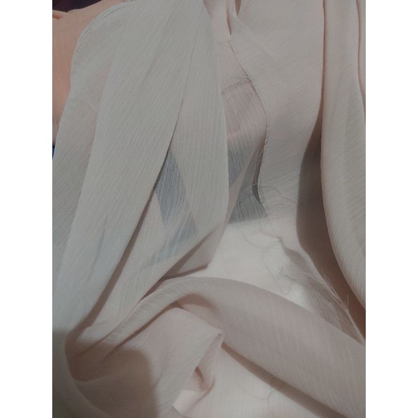 Kain Sifon Crinkle / Bahan Chiffon Silk Yoryu / Sifon Salju ( Snow Sheer )