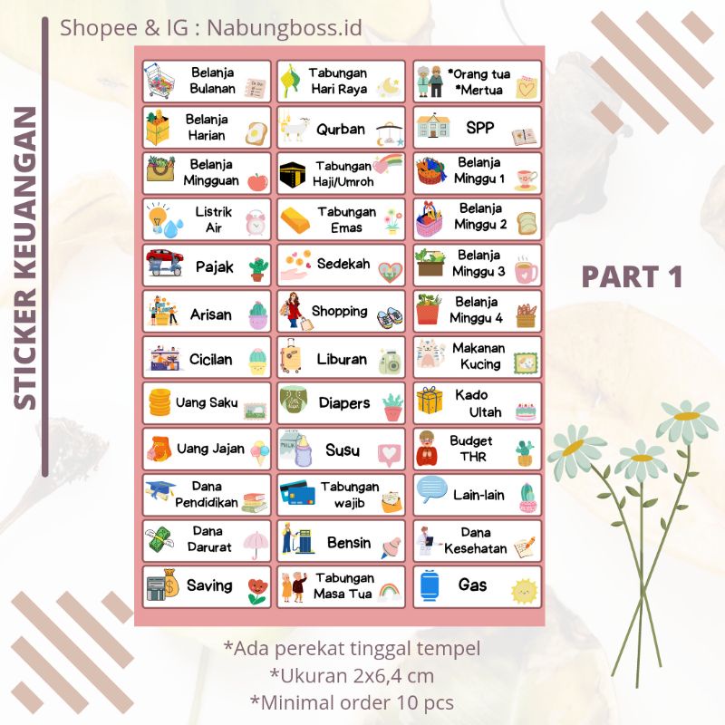 

Sticker Keuangan PART 1 / sticker ziplock / sticker label / sticker nabung