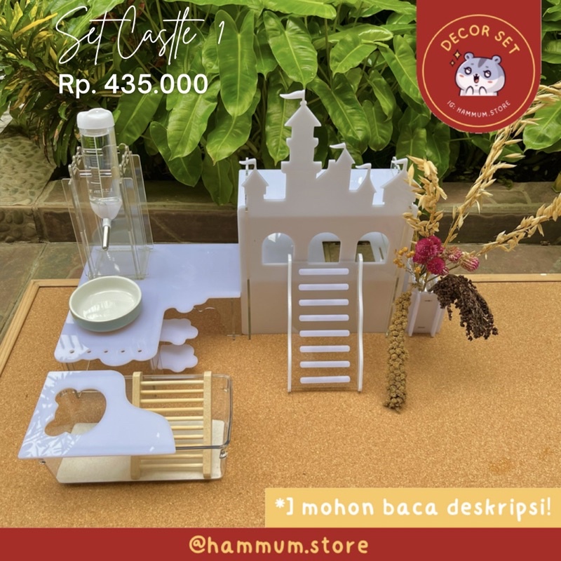 Set Kandang Hamster | Kandang Akrilik Hamster | Acrylic Hamster Cage | Aksesoris Dekorasi Kandang | 