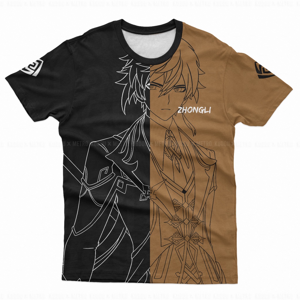 Tshirt Zhongli Fullprint Genshin Impact Premium Unisex