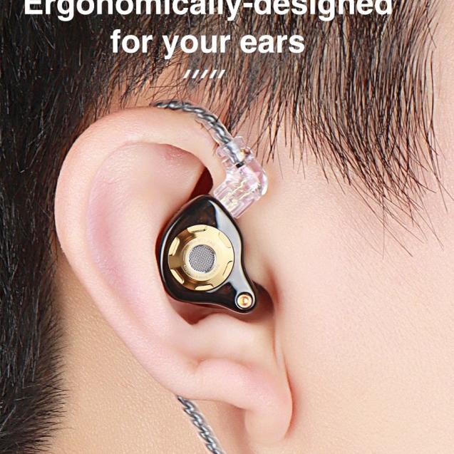 TRN MT1 Pro Earphone Headset Gaming Earphone KZ EDX Pro CCA CRA KZ DQ6 - Green, TANPA KABEL