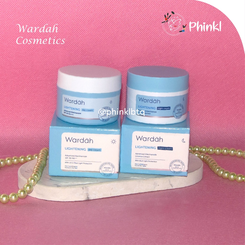 `ღ´ PHINKL `ღ´ ᘺᗩᖇᕲᗩᕼ Wardah day cream lightening biru moisturizer  pelembab wajah