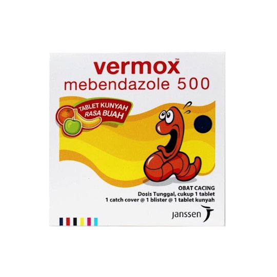Vermox Mebendazole 500 Mg 1 Blister Obat Cacing