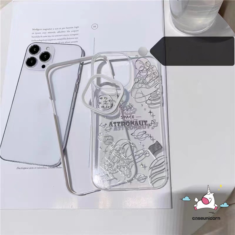 Casing Softcase IPhone 11 14 12 13 Pro Max XR 7Plus 8Plus 14 + 7 8 + X XS Max SE 2020 Shockproof Motif NASA