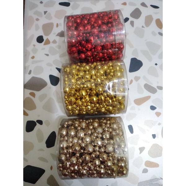 mutiara emas perak hijau ivory putih renteng 5 / 10 yard