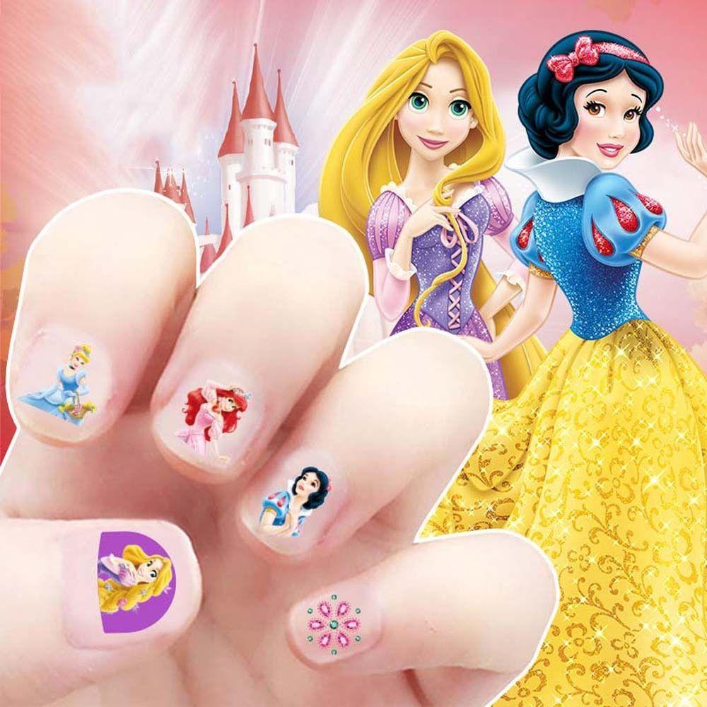 Needway   Anak Stiker Kuku Gadis Hadiah Lucu Kartun Mainan Sofia Snow White Elsa Anna Nail Art Dekorasi