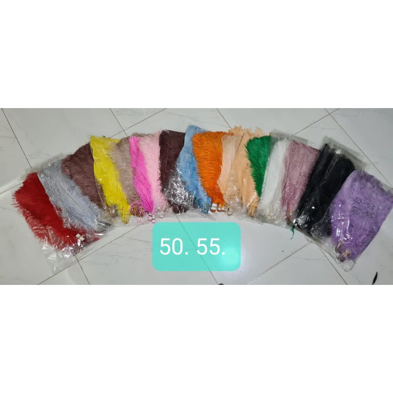 BULU OSTRICH PANJANG UK 50-55CM/BULU DEKORASI