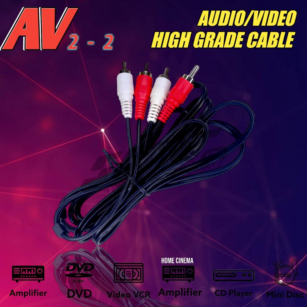 Kabel RCA Audio (2-2) Merah Putih