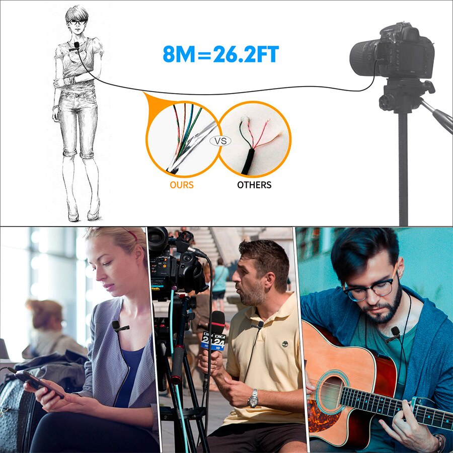 Microphone Clip Lavalier Portable 3.5mm - KM-D1 - Black