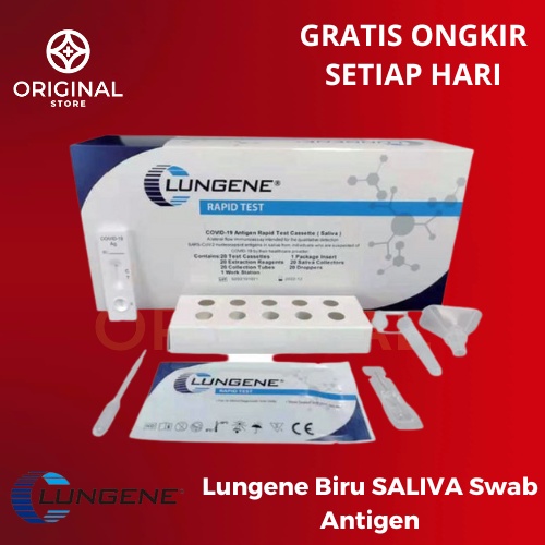 Alat Test Swab Antigen / New Lungene Biru Swab Antigen Deteksi Omicron Eceran 1 Pcs