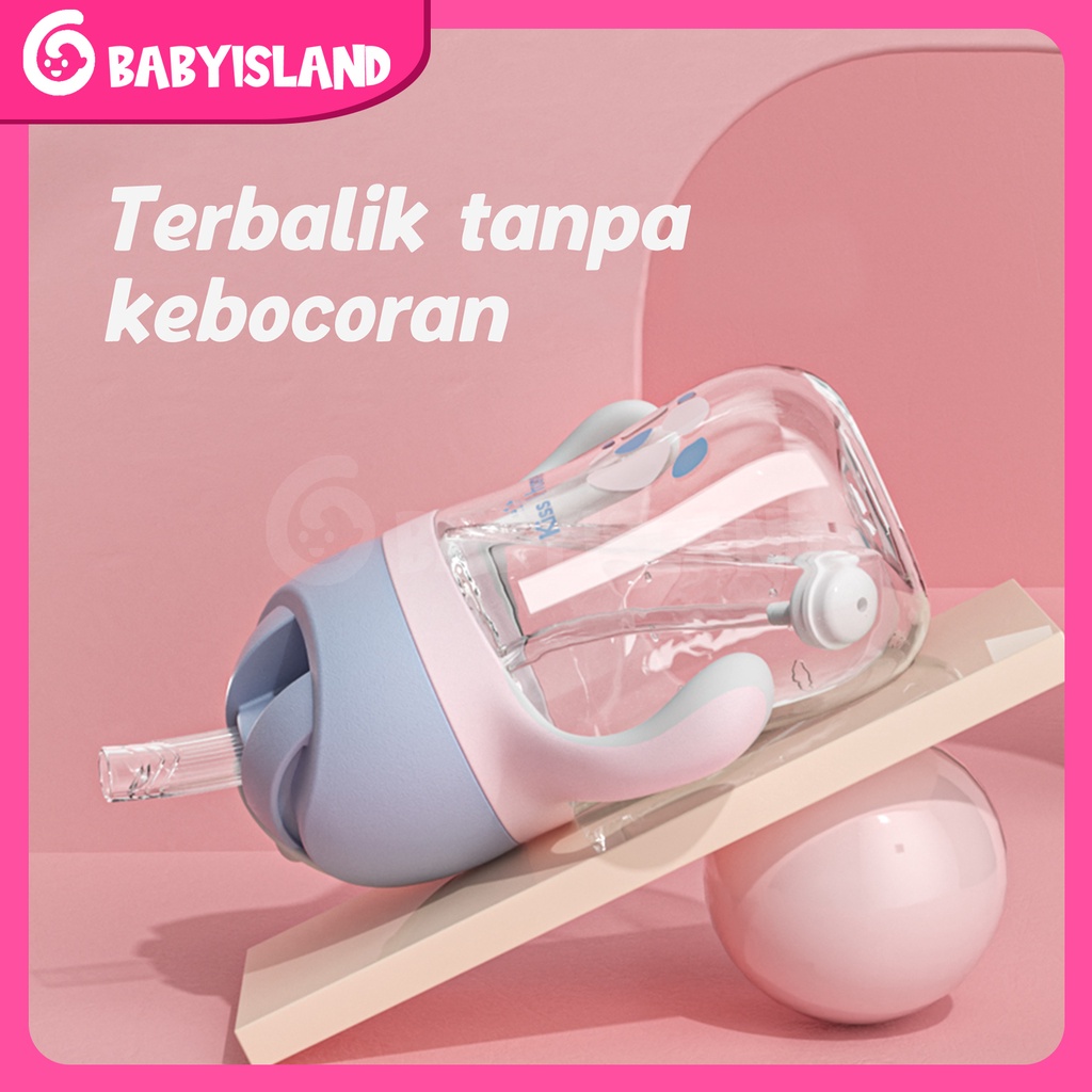 1 Cangkir 3 Botol Minum Bayi Sedotan Anti Tumpah BPA Free Tali Panjang Botol Minum Anak Cangkir Pelatihan Sippy Portabel