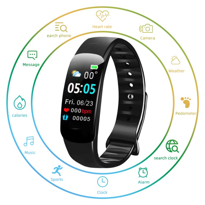 Jam Tangan Pria BIDEN smartwatch C1Plus Pria Blood Pressure Fitness Tracker Heart Rate - Hitam(O6W0)