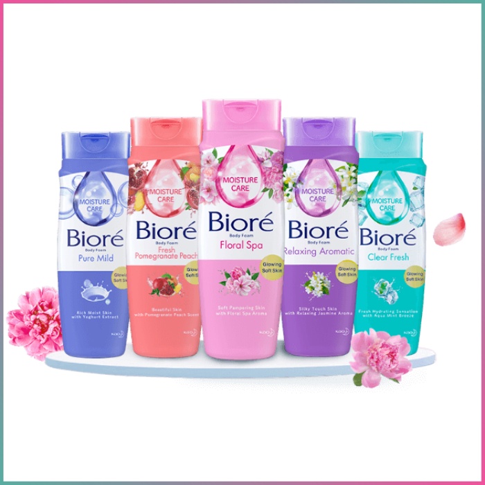 Sabun Cair Biore Moisture Care Relaxing Aromatic Ungu / Pure Mild Biru / Floral Spa Pink / Clear Fre