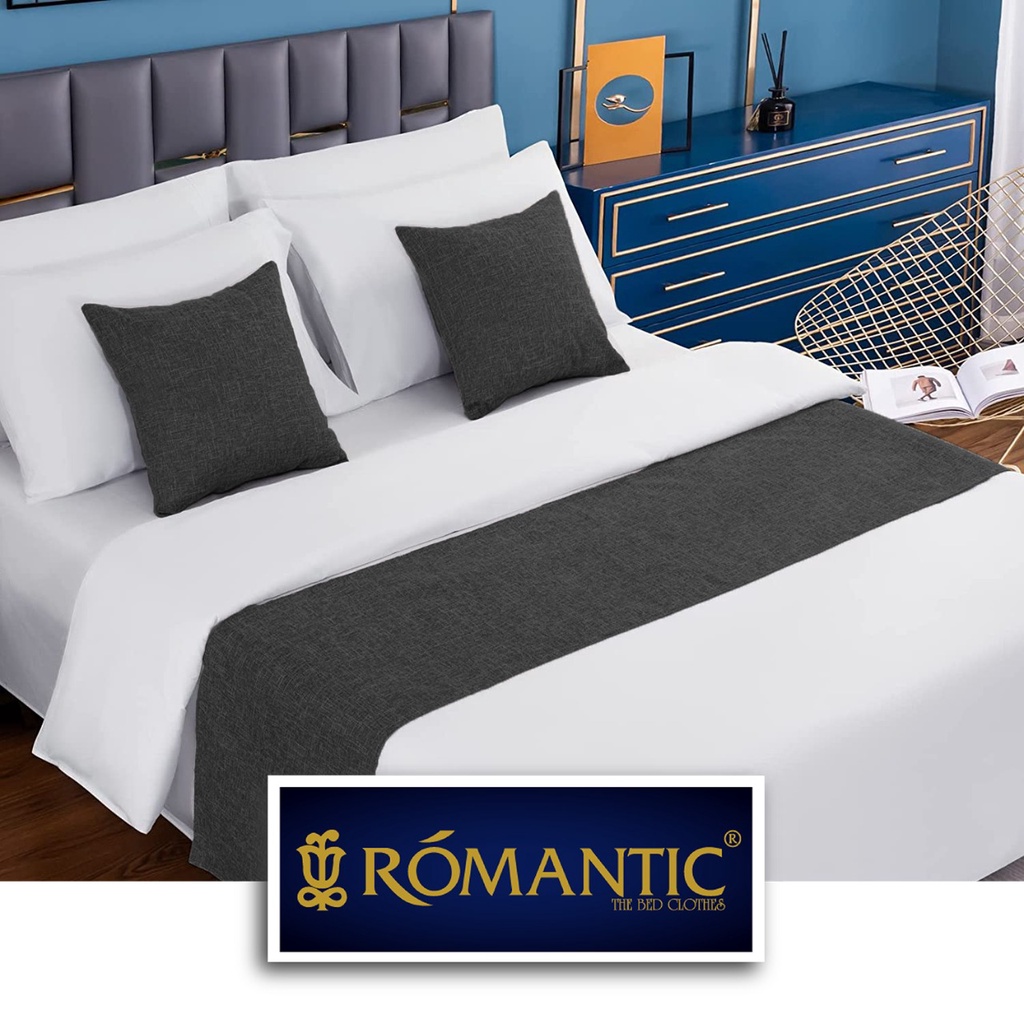 Bed Runner / Selendang kasur Abu Tua by ROMANTIC standard Hotel minimalis