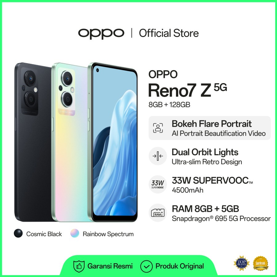 OPPO Reno7 Z 5G 8GB/128GB Smartphone (Garansi Resmi)