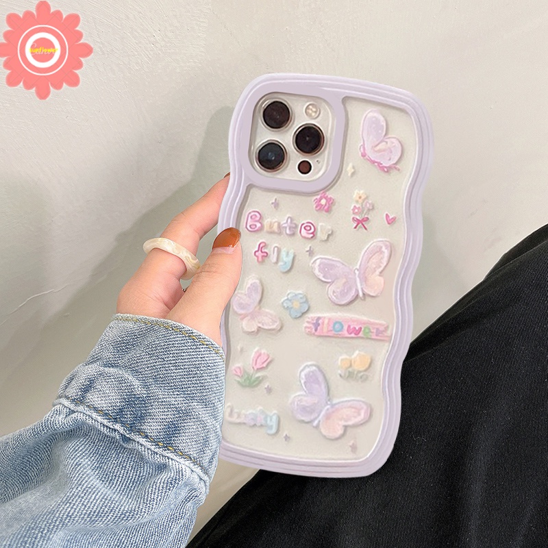 Casing Oppo A17 A95 A5S A12 A7 A15 A3S A52 A92 A72 A16 A17k A5 A9 A53 A31 A15S A54 A74 Reno 5F 4Lite Motif Kupu-Kupu