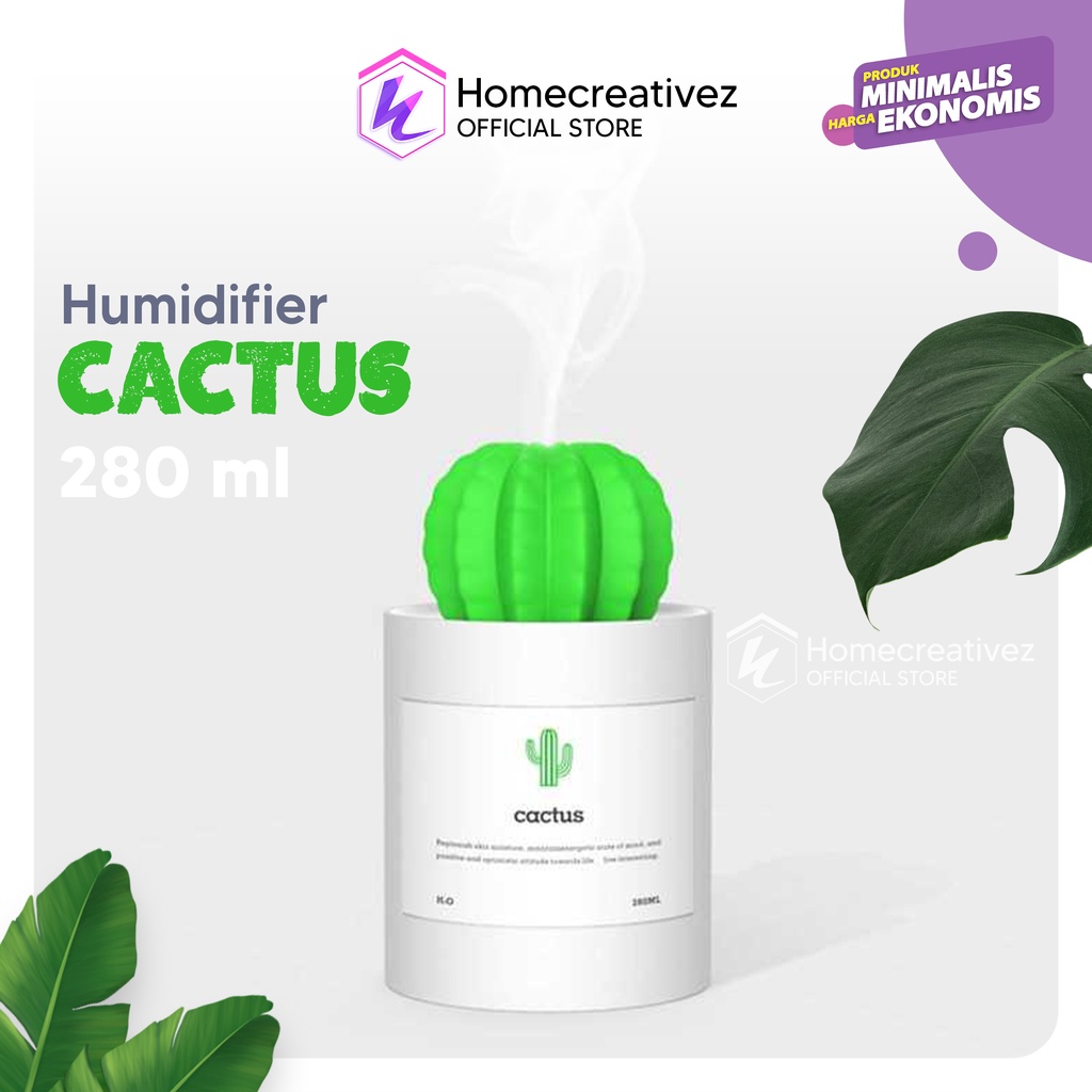 Humidifier Unik - 3Life Air Humidifier Pelembab Udara Aromatherapy 280ml - Cactus