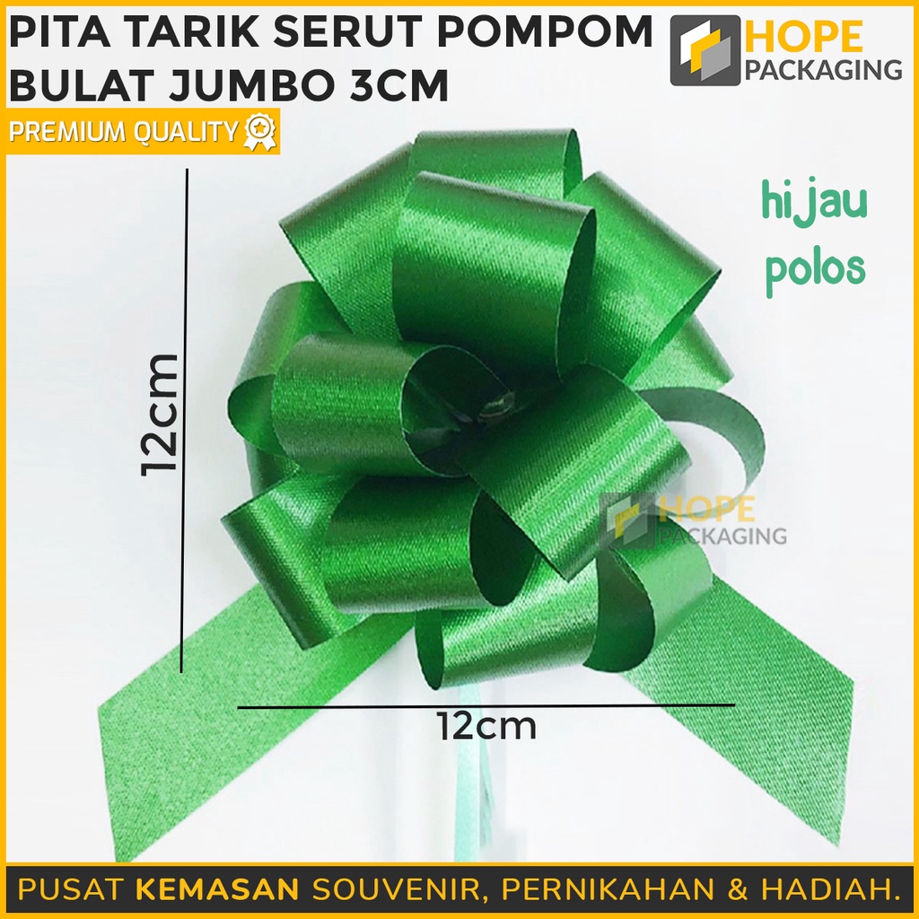 Pita Tarik Serut Pompom Bulat Jumbo 3 cm