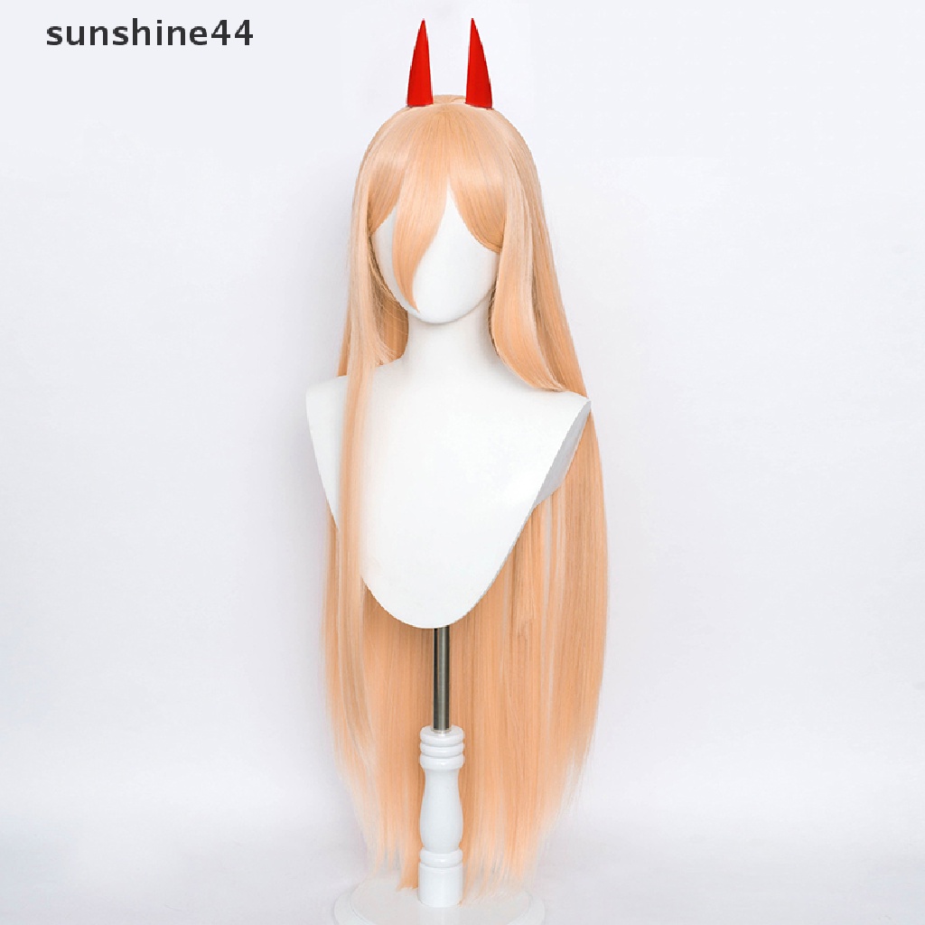 Sunshine Wig / Rambut Palsu Sintetis Panjang Model Anime Chain Man Makima Power Warna Oranye / Pink Untuk Cosplay