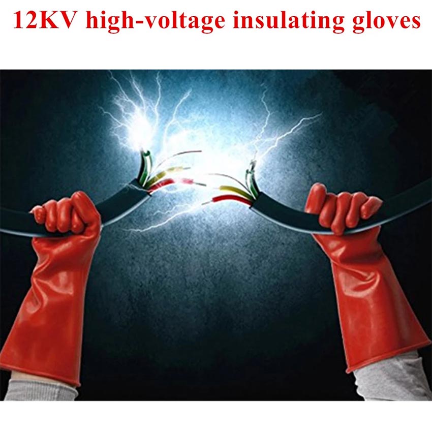 Lyn Class 12Kv Sarung Tangan Listrik Anti Setrum Sarung Tangan Karet Tebal Latex Rubber Insulasi