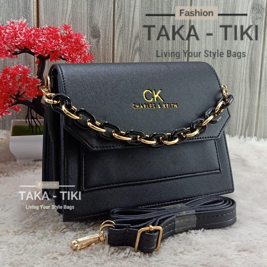 new!!! tas wanita ck map persegi 3 ruang free tali rantai giok import.