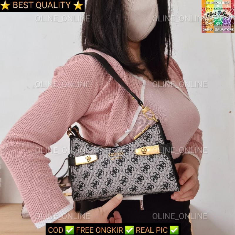 Tas zadie shoulder bag 4 warna brown black beige pink grey gs hitam abu coklat motif 4g batik gb cangklong