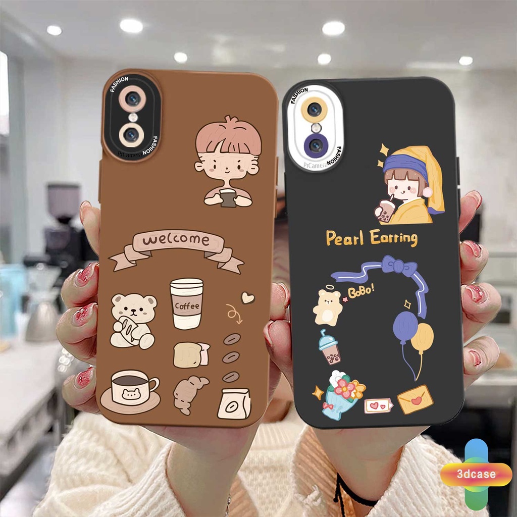 Soft TPU Case VIVO Y20 Y12S Y12 Y91C Y21 2021 Y30 Y21S Y20S Y12i Y15S Y91 Y30i Y93 Y95 Y15 Y17 Y53 Y50 Y53S Y51 2020 Y51A Y15A Y10 Y76 Y33S Y1S Y11 Y31 Y20i Y91i Y90 Y51S Y12A Cute Cartoon Avatar Angel Eyes Camera Protector Case