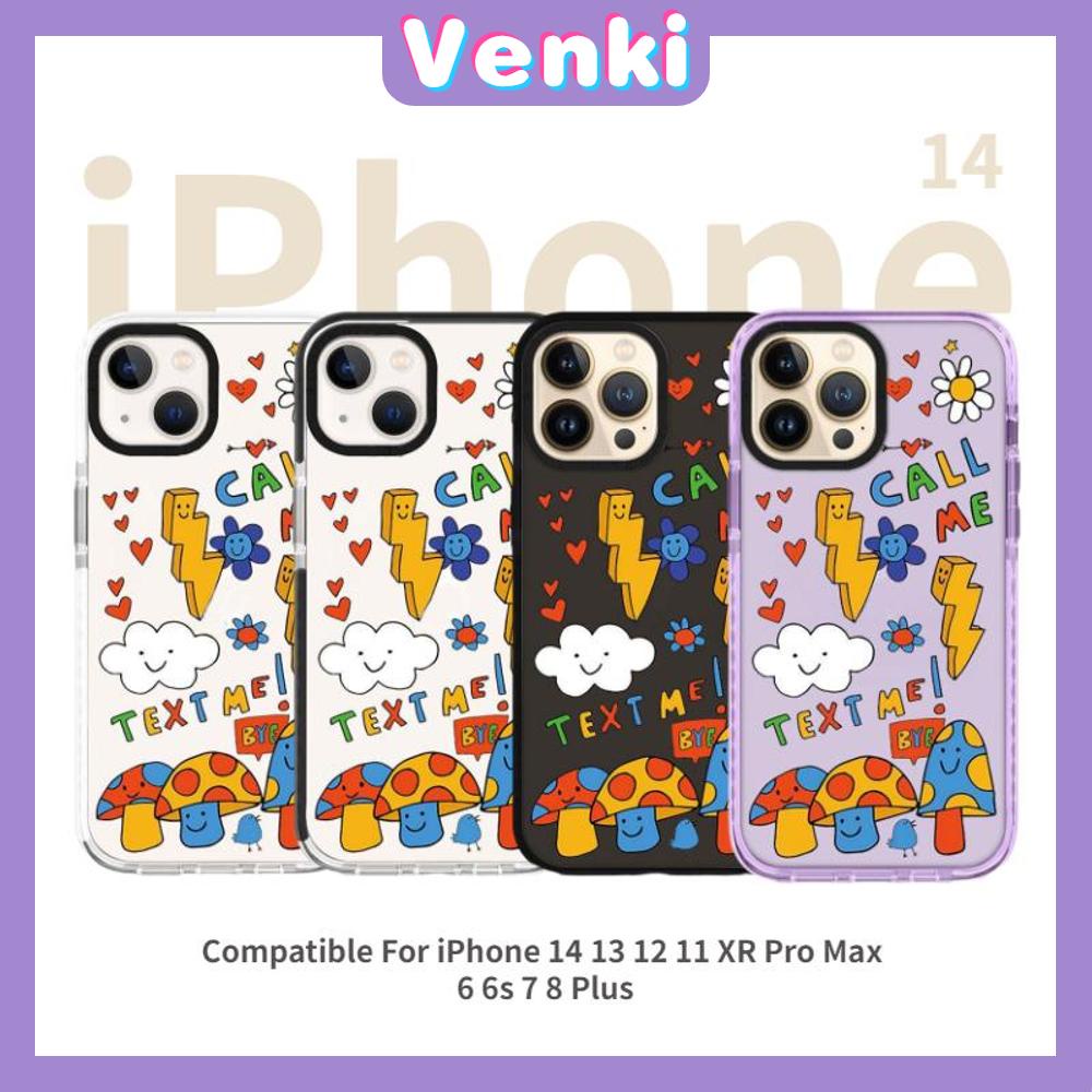 Case iPhone 14 Pro Max Thickened Silicone Soft Case Solid Color Cartoon Cute Mushroom Shockproof Camera Protection Compatible For iPhone 13 12 11 Pro Max XR XS 6 6S 7 8 Plus