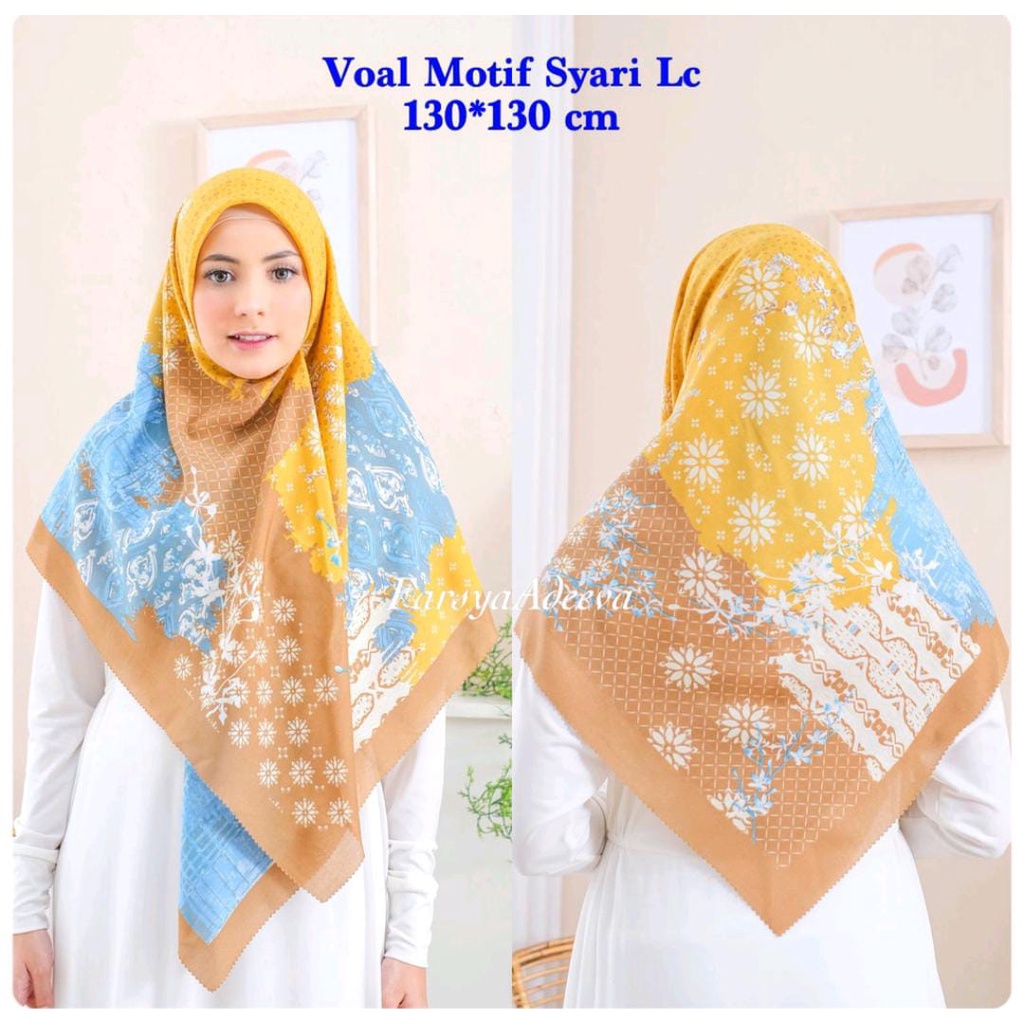 KERUDUNG SEGIEMPAT SYAR'I DEENAY LASERCUT KW KERUDUNG SEGIEMPAT JUMBO MOTIF TERBARU NAYLA HIJA'B