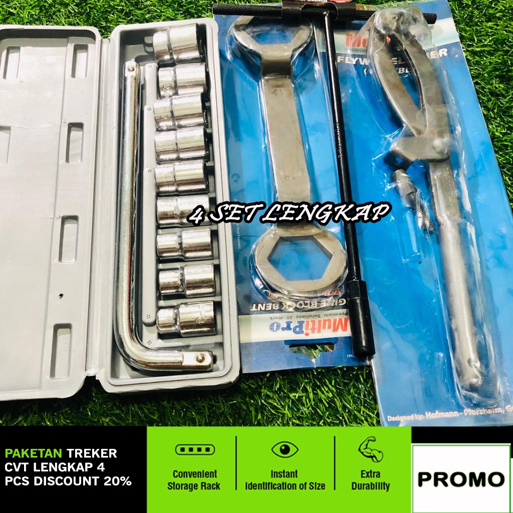 Termurah Treker CVT Alat Kunci Tracker Puller Motor Matic - Multipro Tersedia Treker cvt 1 set murah