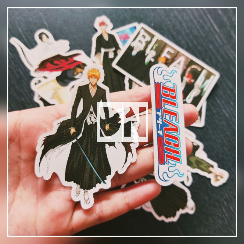 

isi 16 pcs stiker anime bleach sticker glossy karater kartun jepang bleach