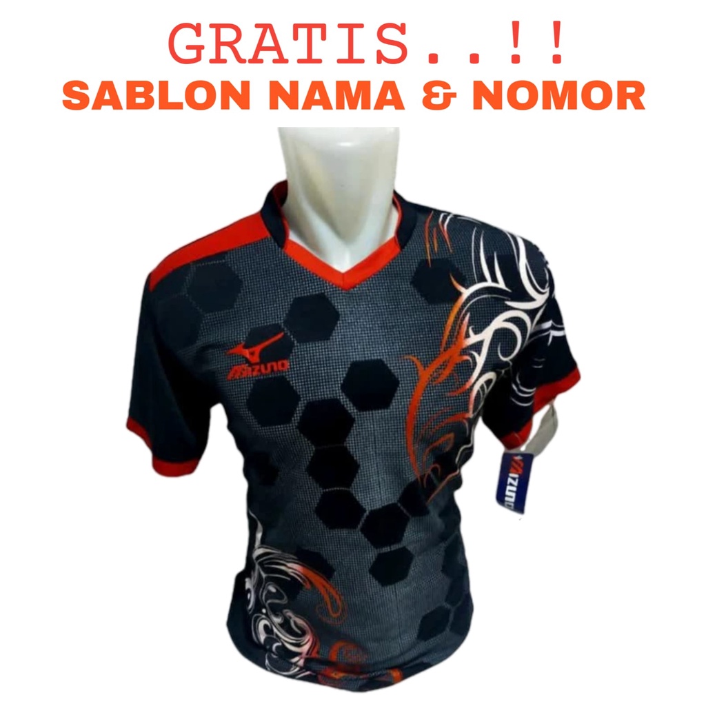 ( FREE SABLON NAMA &amp; NOM0R ) Baju olahraga badminton bulutangkis bola futsal volly baju atasan dewasa terbaru