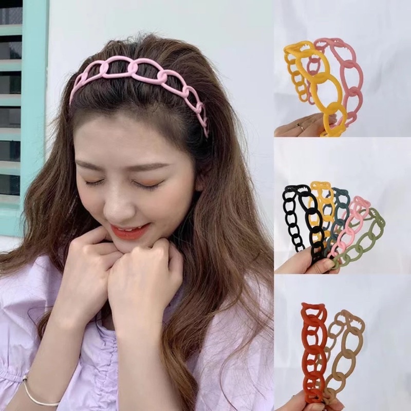 BANDO DOFF MOTIF RANTAI 2CM / BANDO DOFF KOREA / BANDO PREMIUM MATTE DOFF KOREA / BANDO KOREA WARNA DOFF