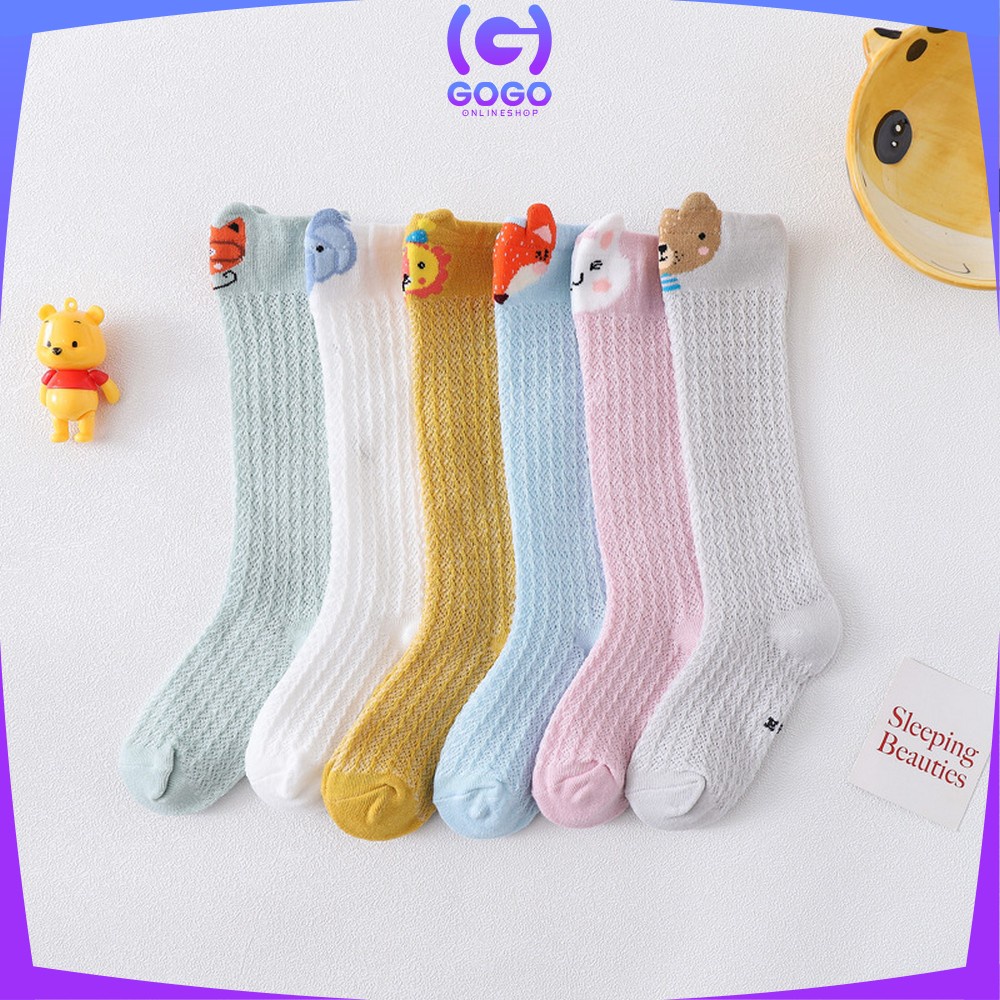 GOGO-P210 Kaos Kaki Jaring Panjang Bayi Karakter Hewan Lucu / Kaus kaki Bayi Motif Korean Style / Baby Sock Long Kids