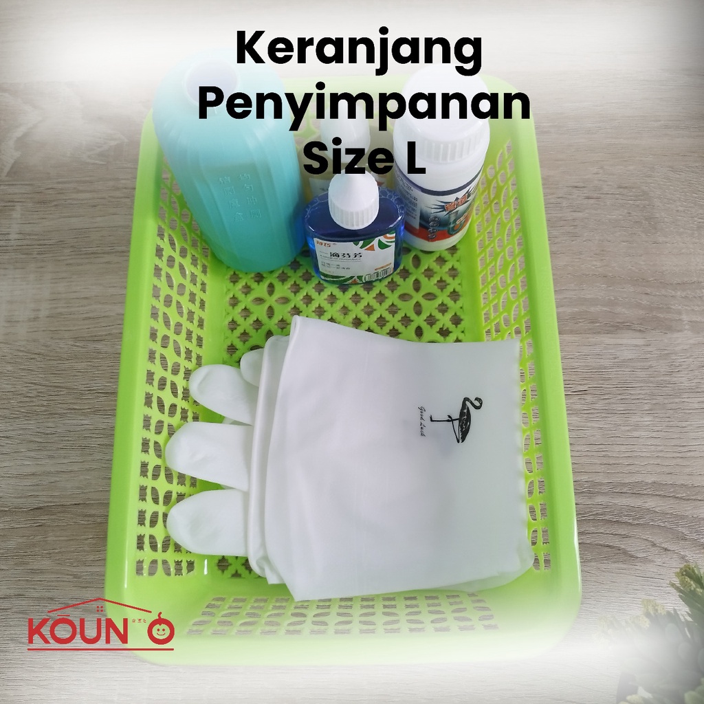 Keranjang Penyimpanan Tempat Serbaguna Kotak Organizer Kranjang Plastik Laundry Pakaian Size L