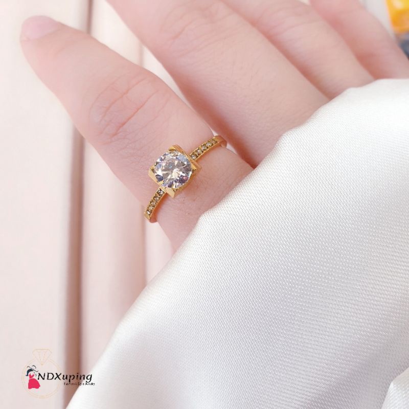 Cincin Dewasa Petak Mata Satu Titanium Cantik N18112201