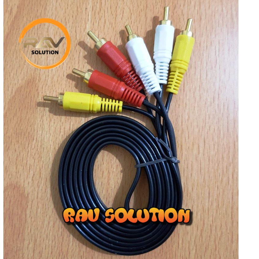 KABEL RCA 3 TO RCA 3 3 METER / VIDEO AV / KABEL MERAH PUTIH KUNING 3M