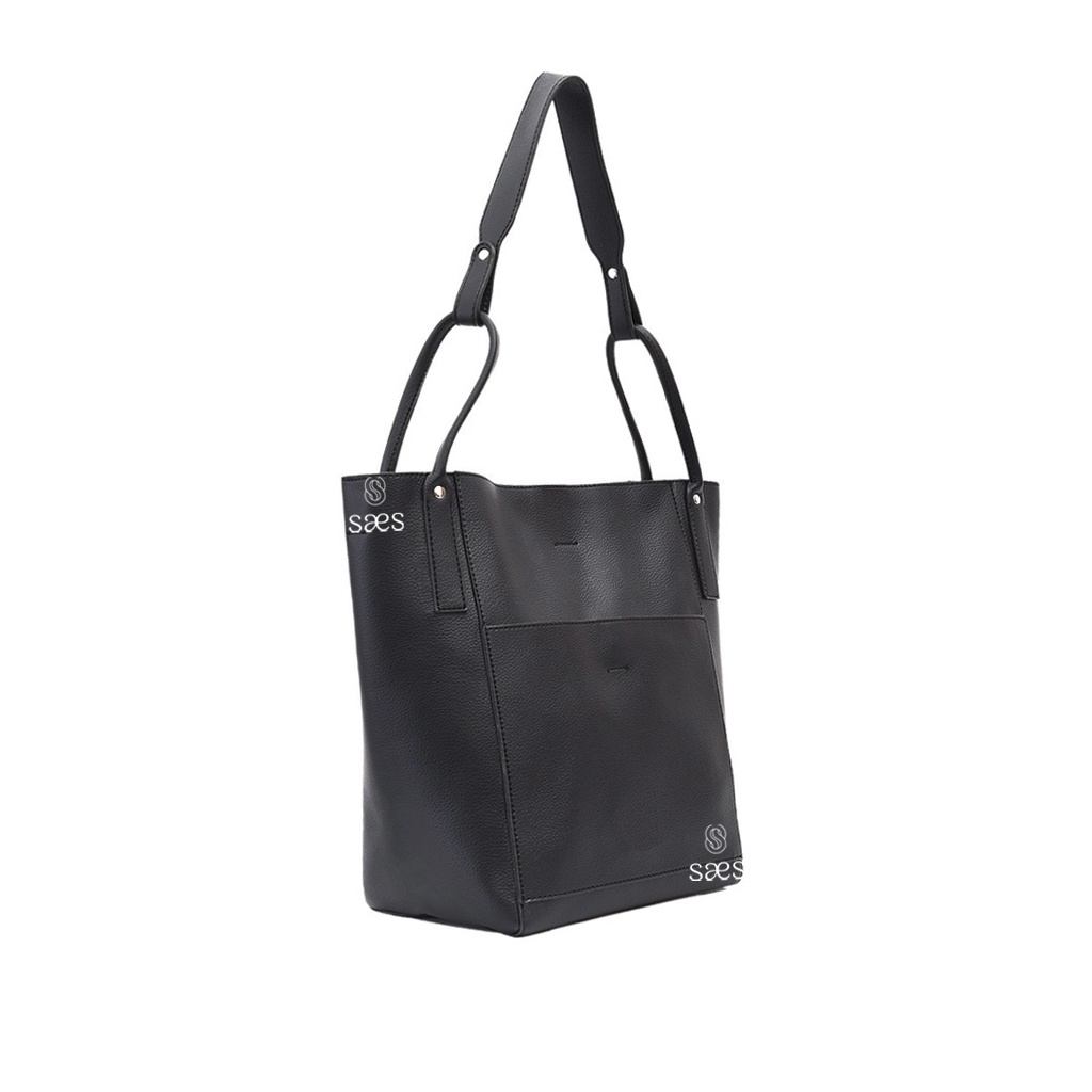 SAES Tas Selempang wanita Multifungsi Kulit handbag Tas Tote Hobo Bag Sling bag Totebag Cewek Wanita Simple Stylish Style (resleting) Tas Sekolah Tas Kuliah Tas Kerja Murah hitam anggrek saes shop 010 001