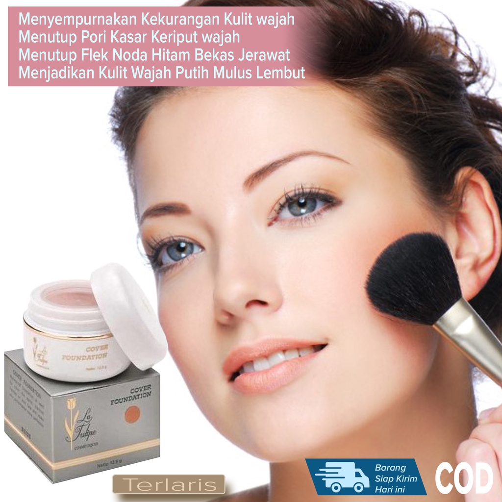 Foundation Alas Bedak Wajah Penutup Keriput Pori lebar kasar Flek Bopeng Noda Hitam Bekas Jerawat Pe