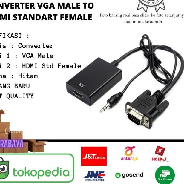 Converter VGA Male to HDMI Female With Micro USB Power & Audio / Kabel