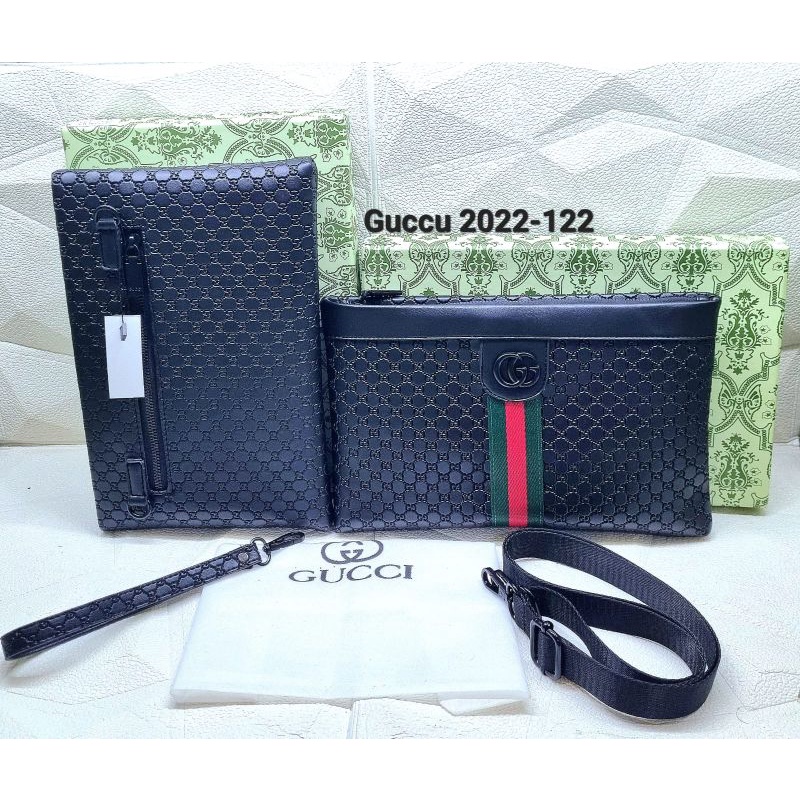 Clutch Pria/Wanita Import Premium Embos Depan Belakang Freebox