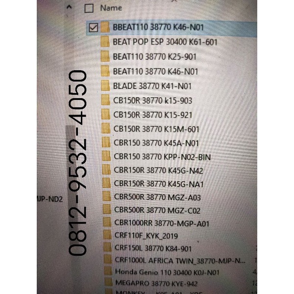 Paket 10 file bin + Xdf Honda Keihin atau shindengen
