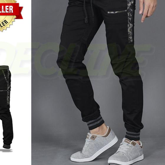 Celana joger pria | joger camo green| joger list army | jogger | urban - Hijau Army, M