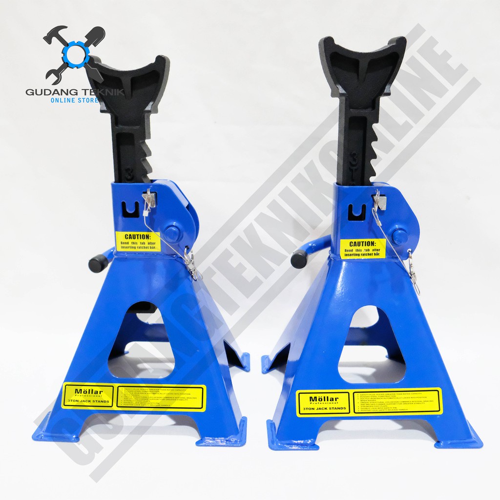 Jack Stand 3 Ton With PIN SET isi 2 Pcs MOLLAR / Alat Tahanan Dongkrak 3Ton Penyangga Body Mobil MOLLAR