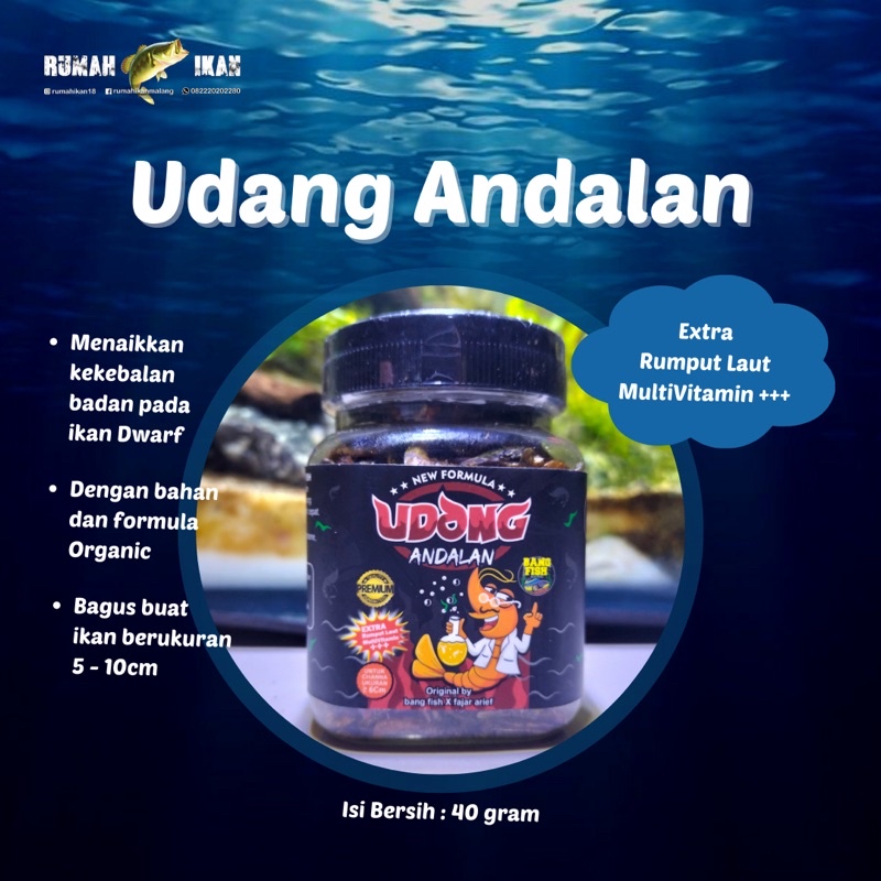 UDANG ANDALAN 40GRAM PAKAN CHANNA DWARF ANDRAO AURANTI PULCRA ASIATICA ORNA CHANNA MARU