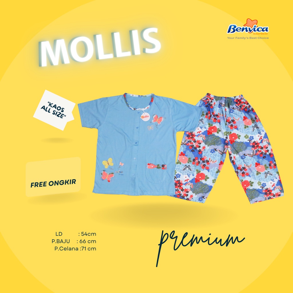 BAJU TIDUR SETELAN KAOS BAJU RUMAHAN DEWASA 3/4 MOLLIS AL BANYAK MOTIF