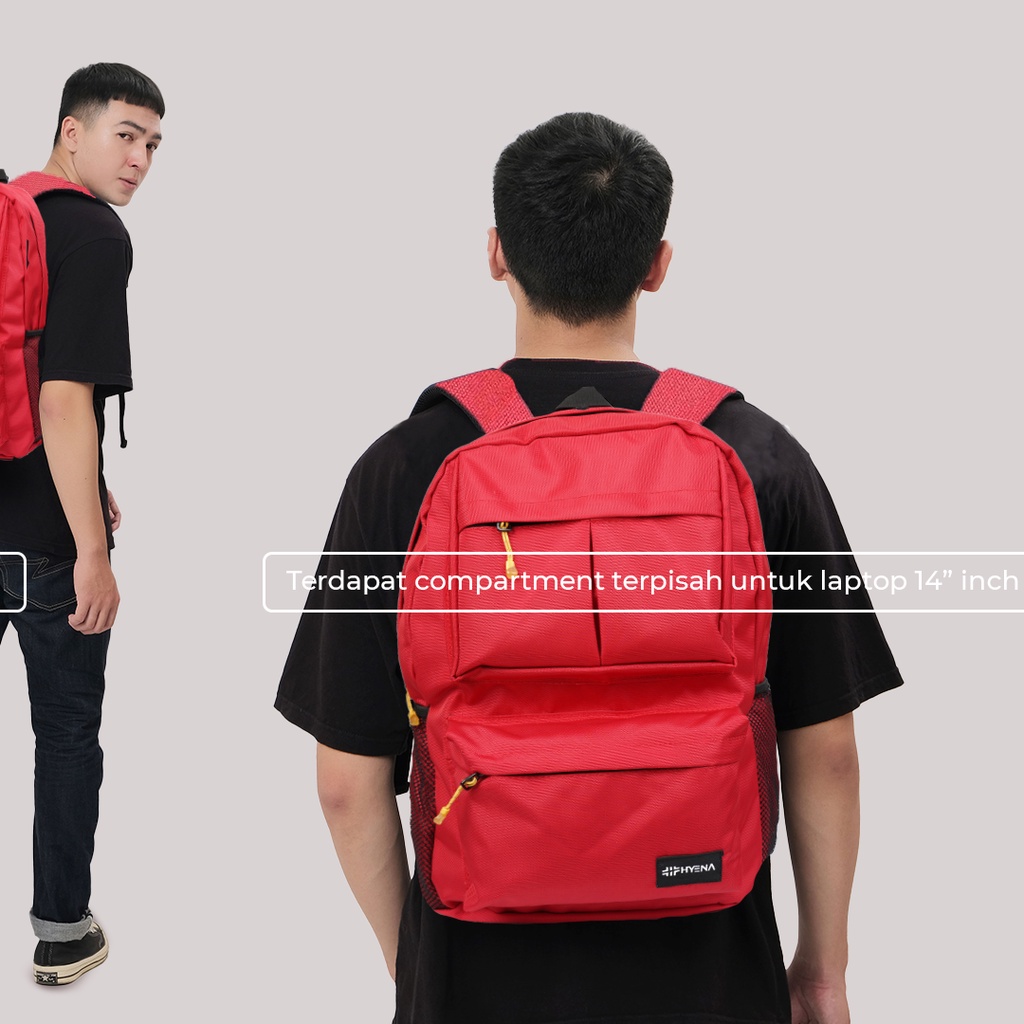 TAS RANSEL HYENA TAS NAMA BACKPACK UNISEX TAS KULIAH TAS KERJA GOOD QUALITY  [HYBRAND  ZL12]