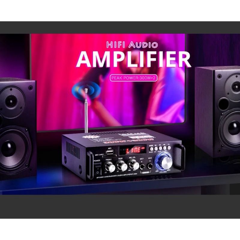 Kerndy Bluetooth EQ Audio Amplifier Karaoke Home Theater FM Radio 600w BT-298A