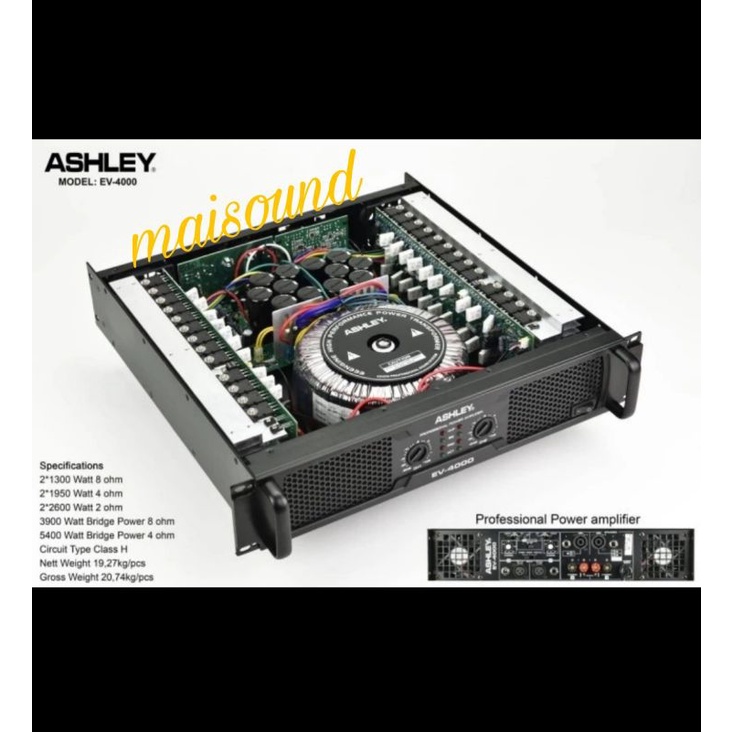 POWER AMPLIFIER ASHLEY EV4000 ORIGINAL POWER AMPLI ASHLEY EV 4000