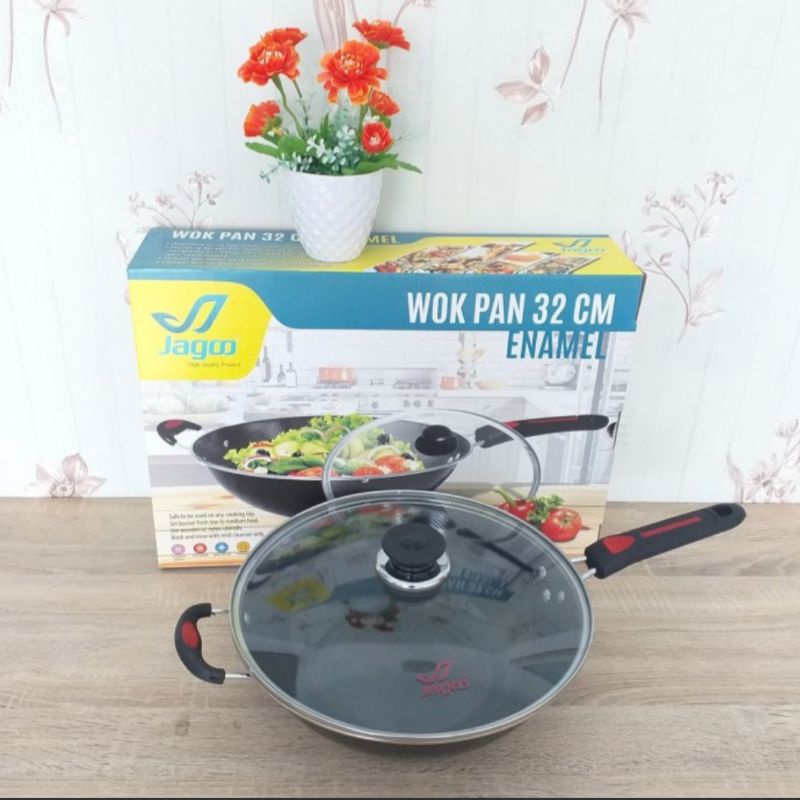 Wok Pan Enamel Jagoo 32cm